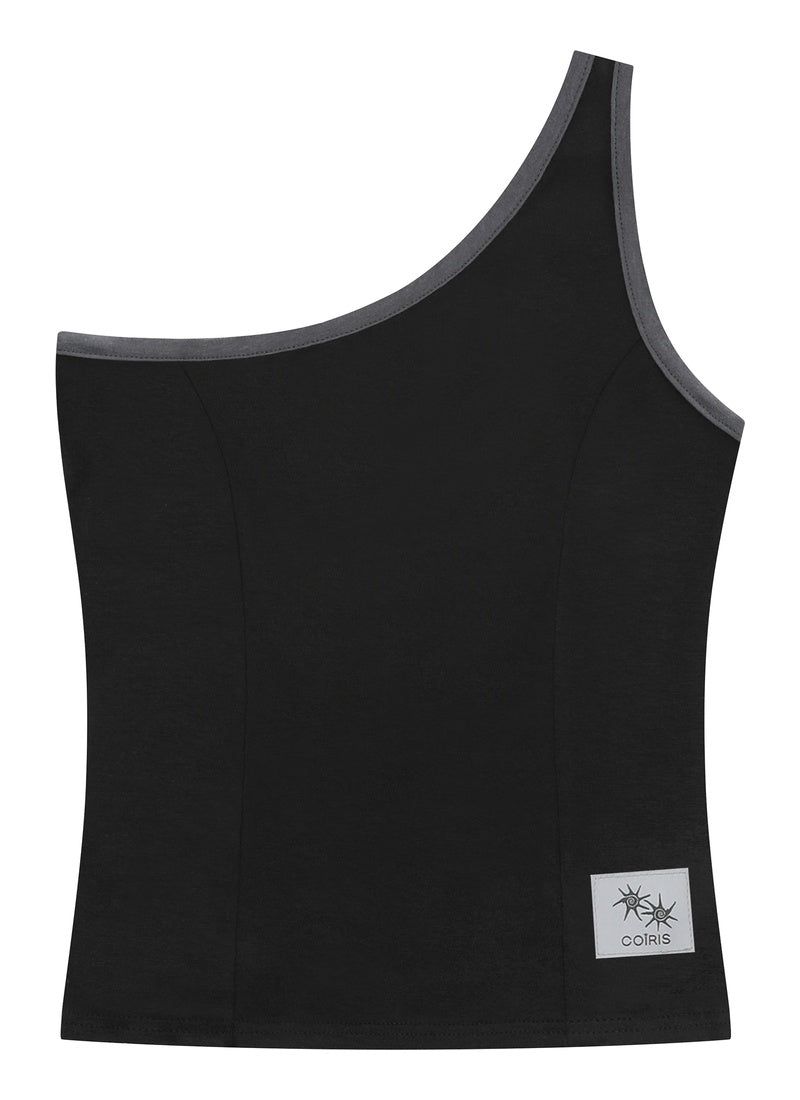 DAZE ONE SHOULDER SLIM LINE SLEEVELESS (2COLOR)