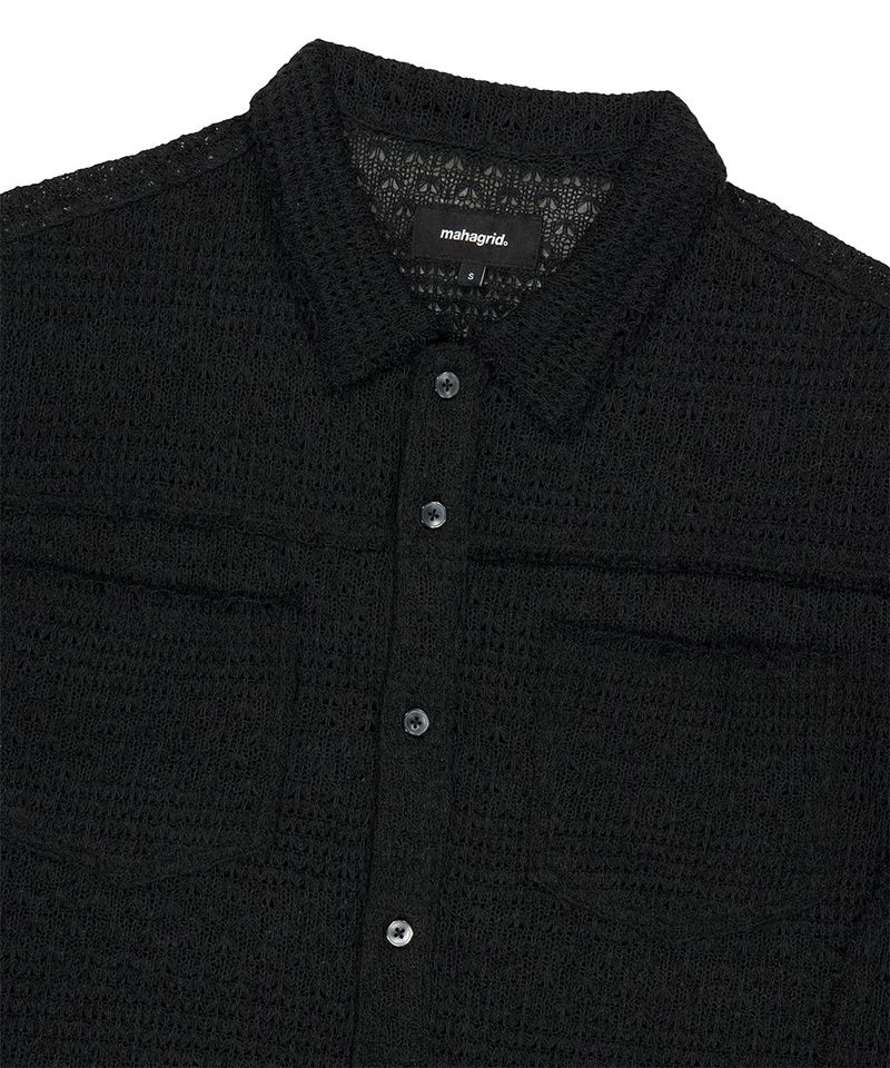 RAW CUT KNIT HALF SHIRT