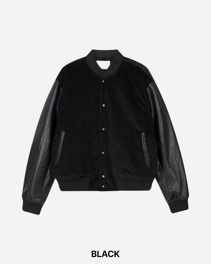 Baseball Corduroy Leather Jacket