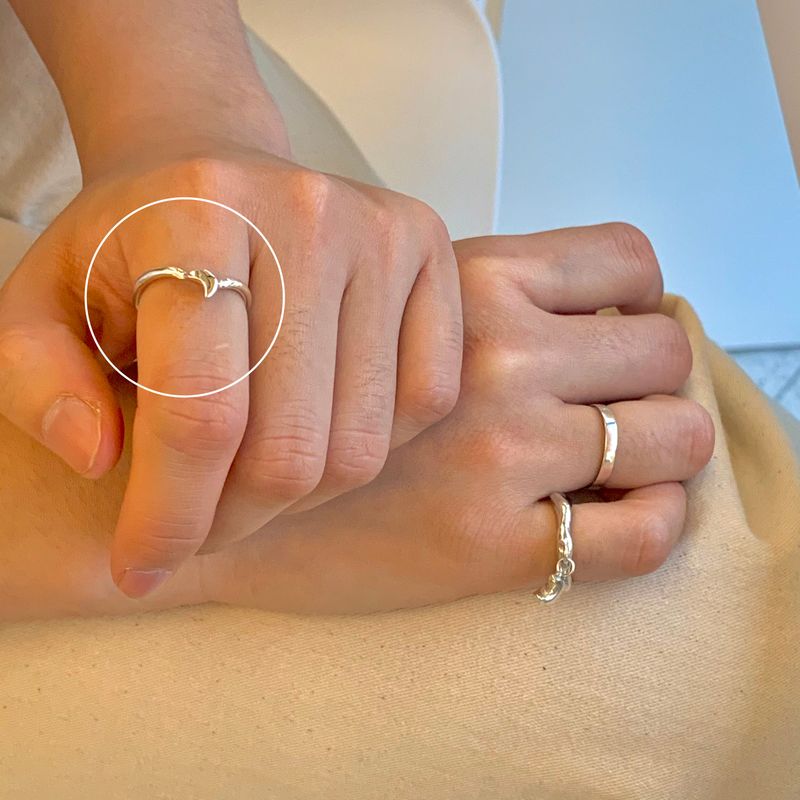 Moon's piece silver Ring