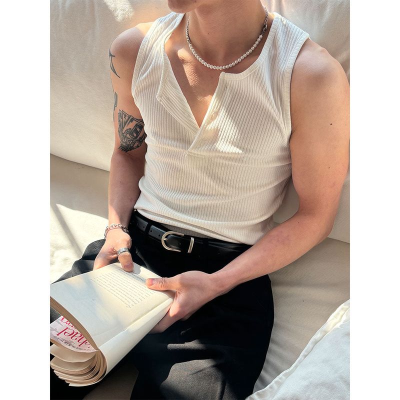  [S/S] Henry neck sleeveless(3color)