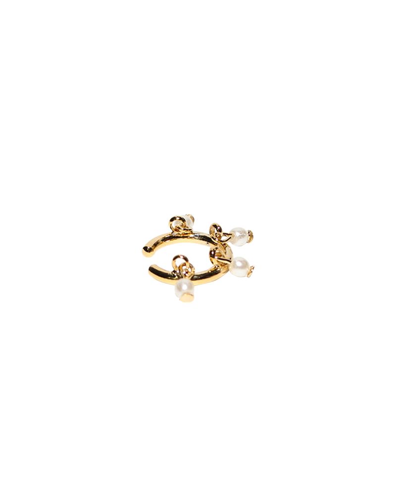 Lace pearl gold earcuff