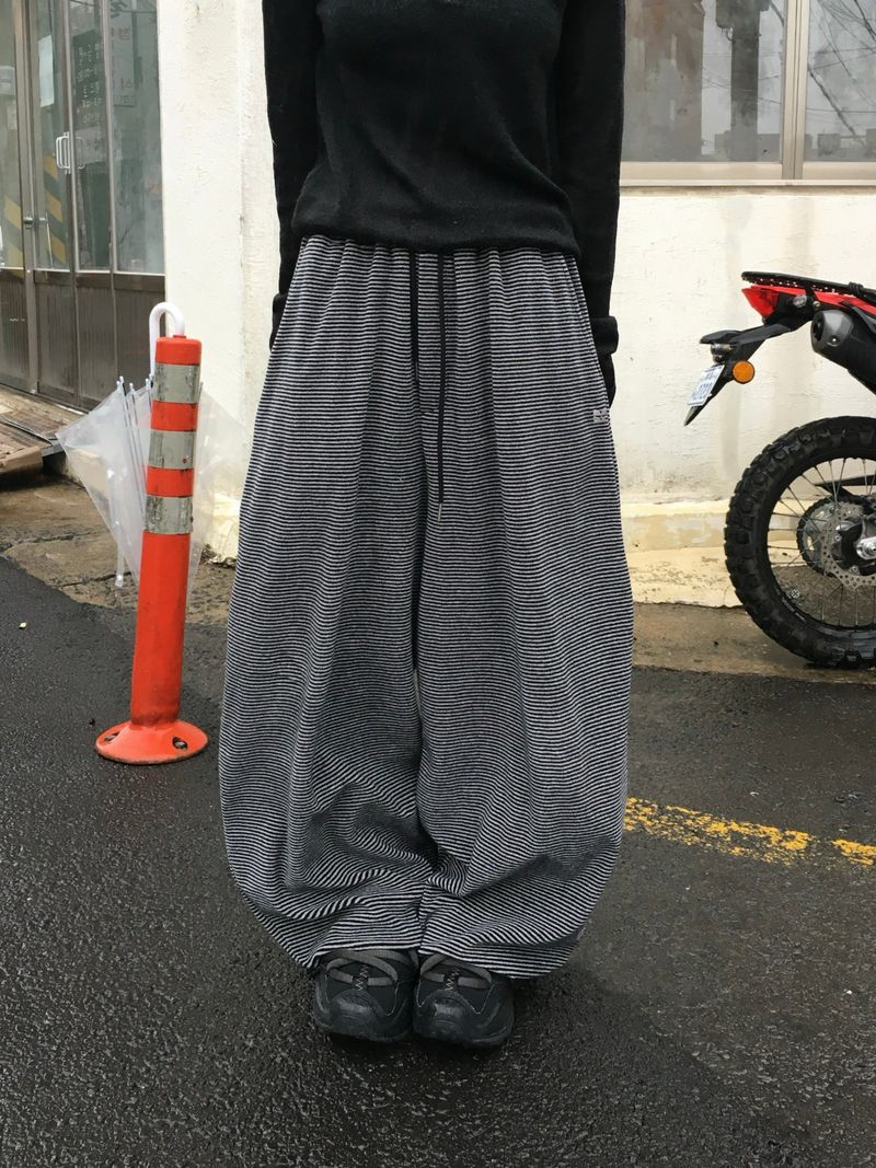 [Ritcore MADE] Striped Terry Wide Pants (3c)