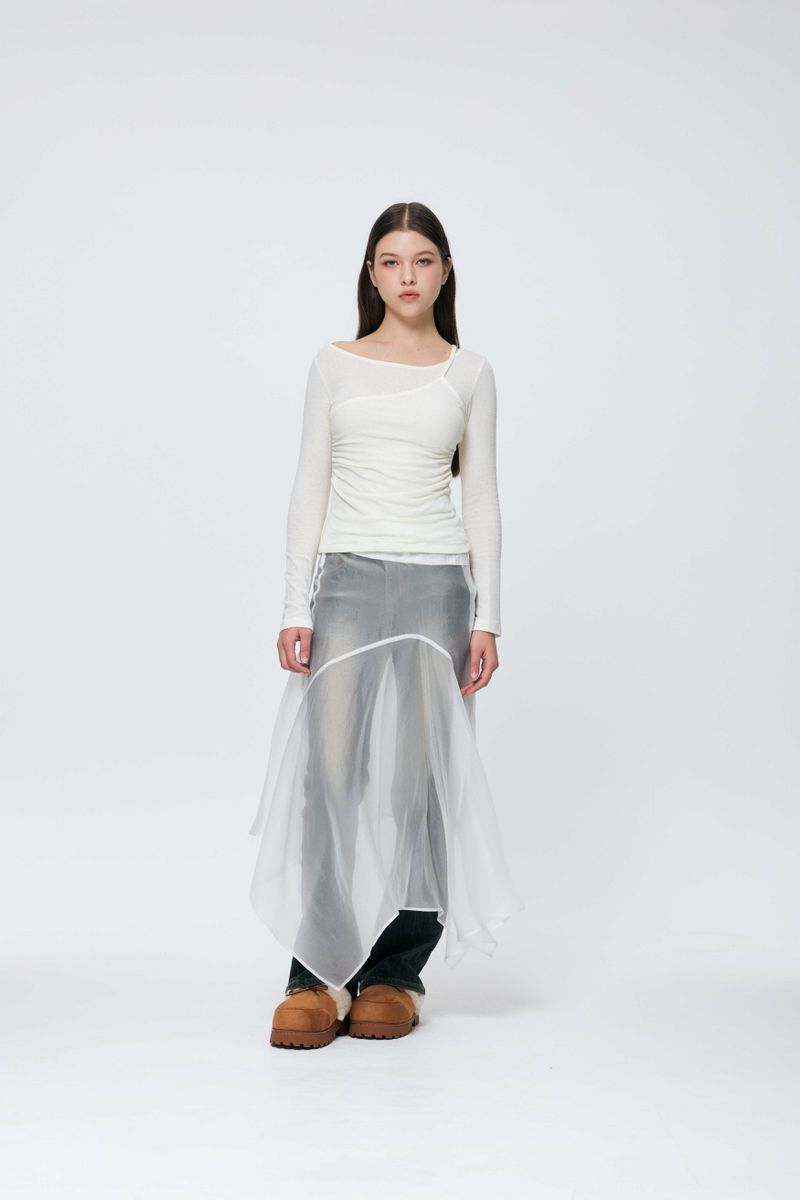 MUREN SHIRRING TOP / IVORY