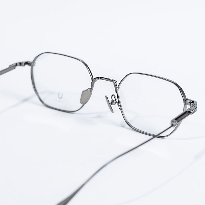 Knouun Square titanium glasses CODE. 102. A Dark Gray