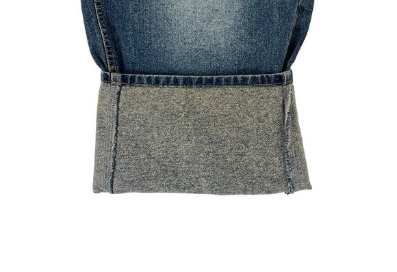 Hins Brushed Washing Denim Wide Pants