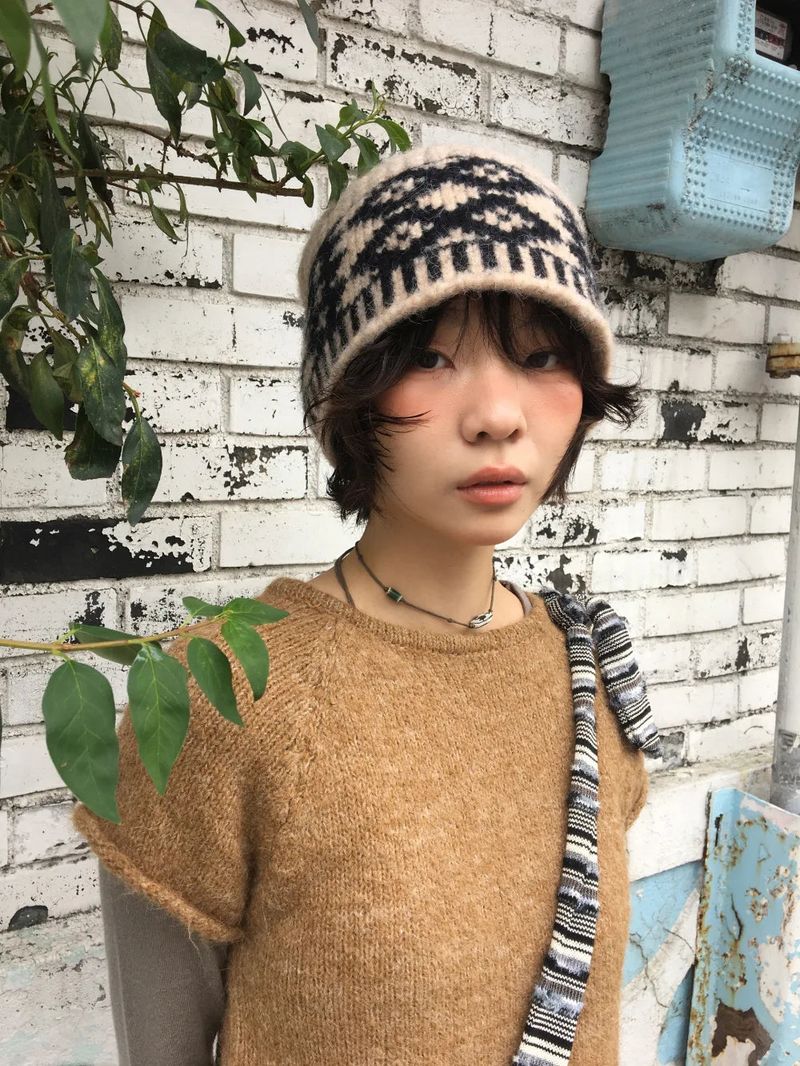 Yorin button half knit (3color)