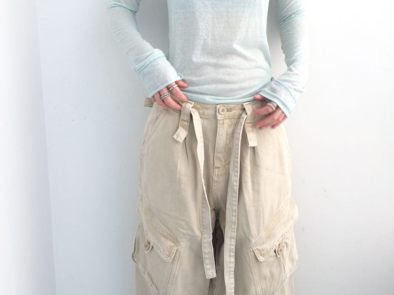 Pocket cargo strap pants