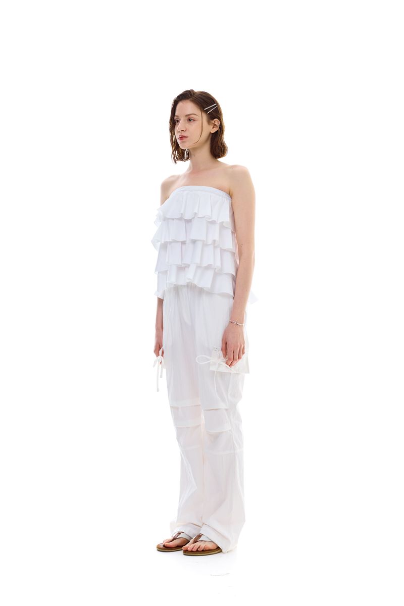 VIVA FRILL TOP SKIRT / WHITE