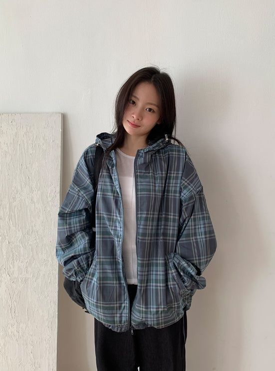 BAON（バオン）の「[unisex] Canber Check Hood Windbreaker（Jackets/Outerwear）」