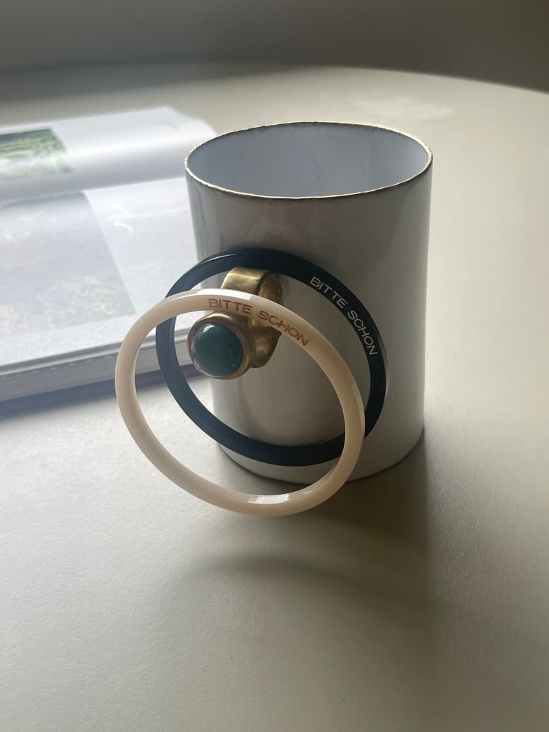 bitte schon logo bangle bracelet (2 colors set)