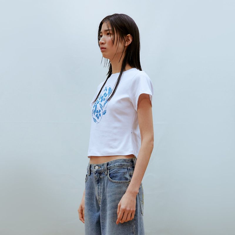 Flower Crop T-shirt (BLUE)