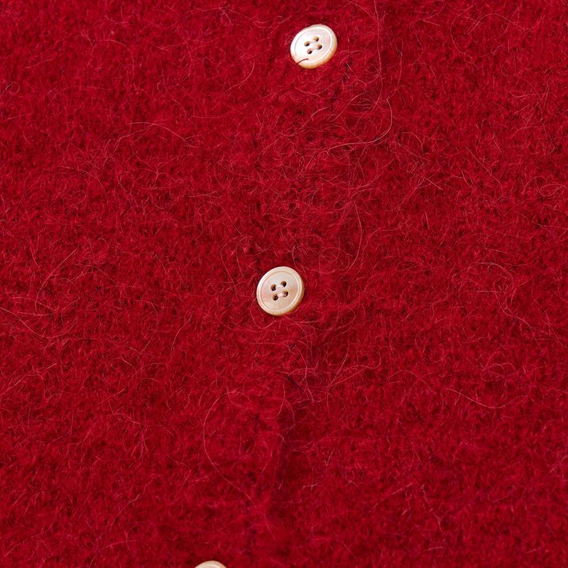 CLASSIC BUTTON CARDIGAN RED