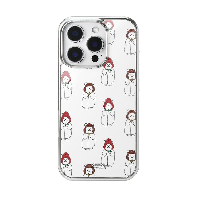 TUTEOGI(トゥトギ)の「TUTEOGI ‘Chestberry’ glass bumper case (silver frame)(Smartphone Accessories)」
