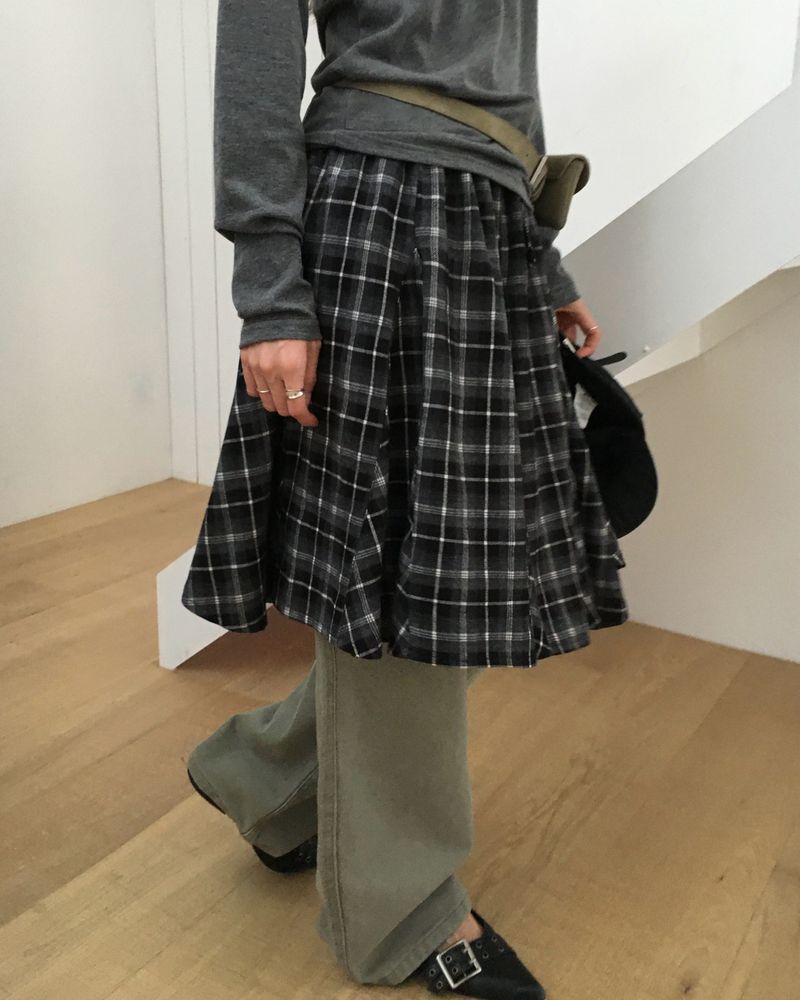 [ORIGINAL] Sco Check Layered Skirt