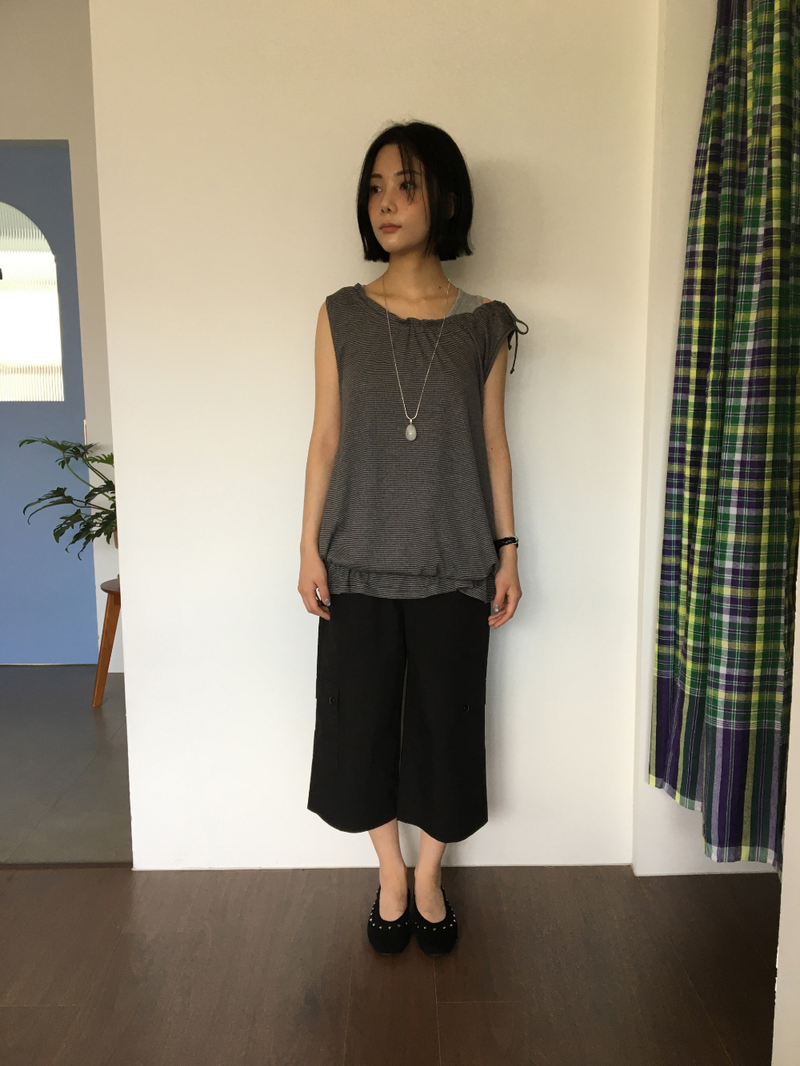 ワッフル ストリング ノースリーブ トップ(4color) 