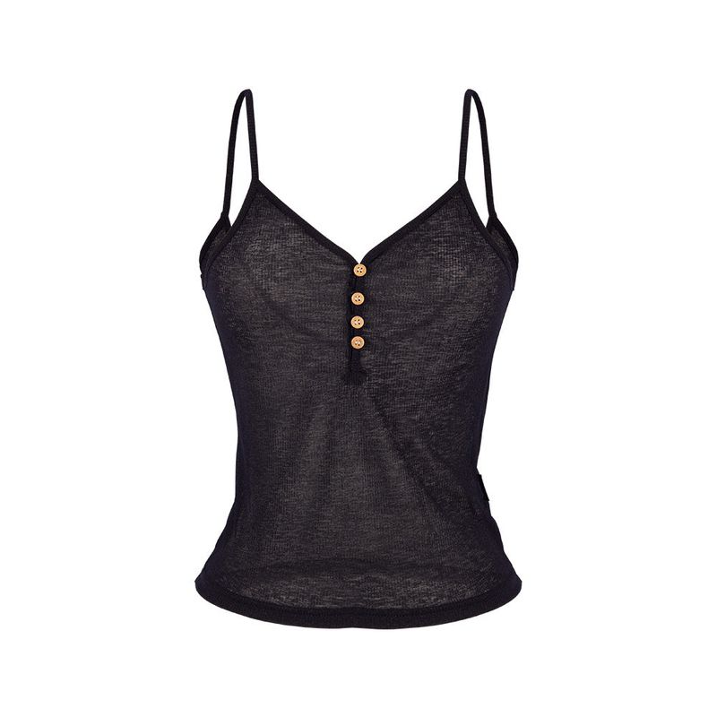 ANOTHERA（アナザーエー）の「SEETHROUGH BUTTON SLEEVELESS_Black（Tops）」