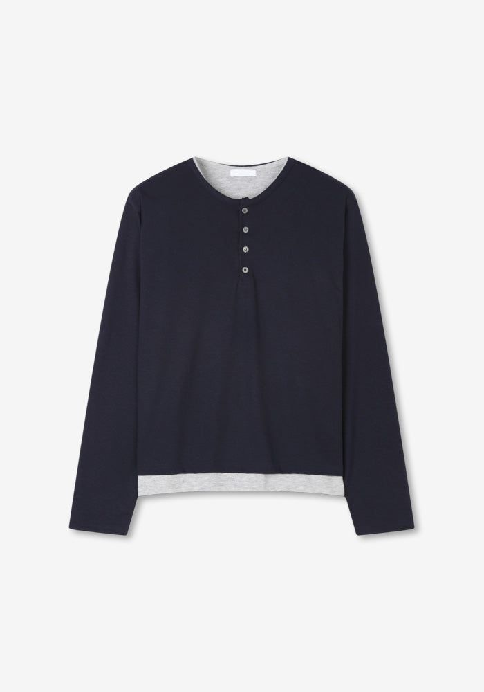 ROR Henry Neck Layered Crop T-shirt