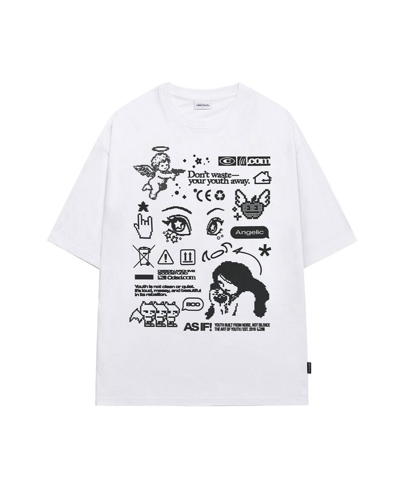 ODDSTUDIO（オッドスタジオ）の「Angel Icon Graphic Overfit T-shirt - WHITE（Tops）」