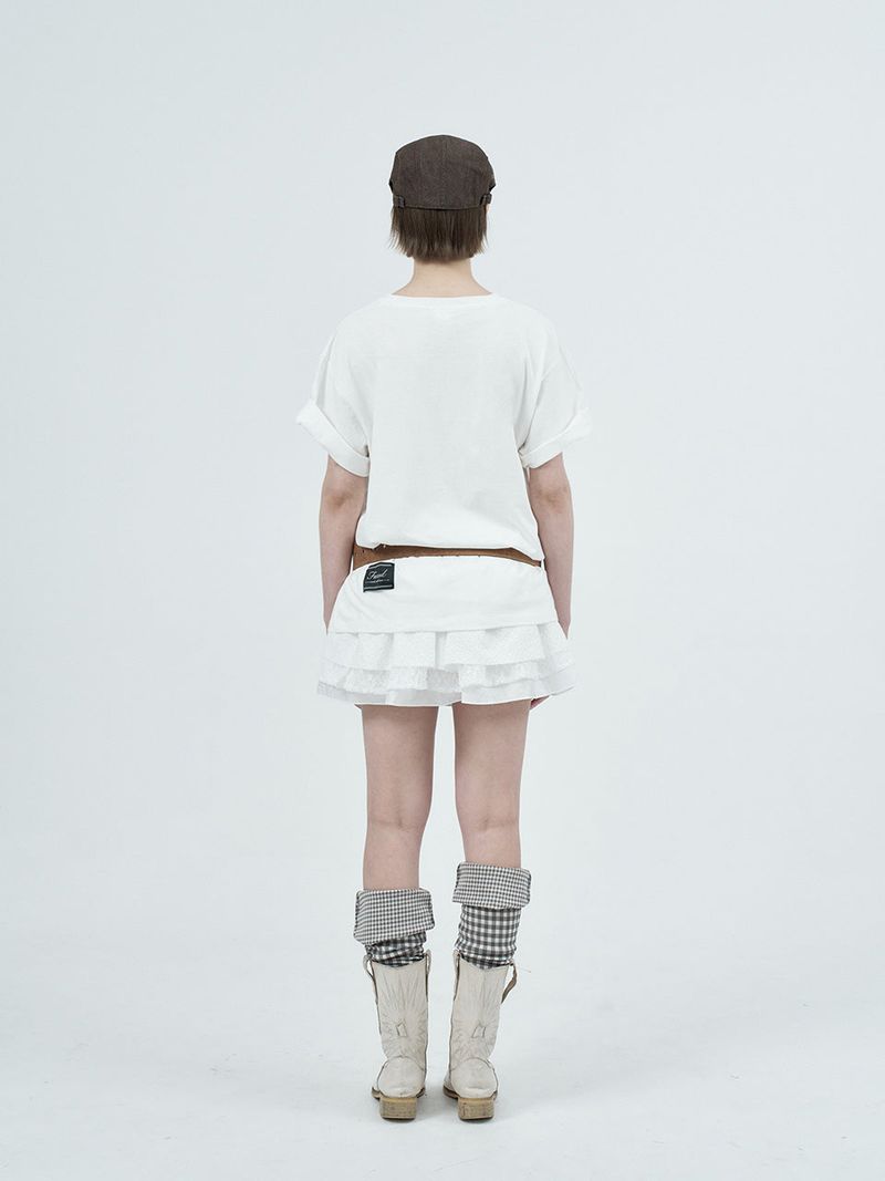 leo lace can-can skirt / white