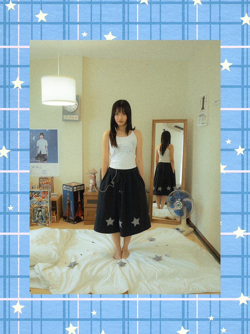 Starry Skirt | Flared Skirt with Star Appliqués