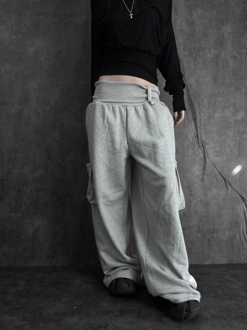 wrap waist wide pants (2color)