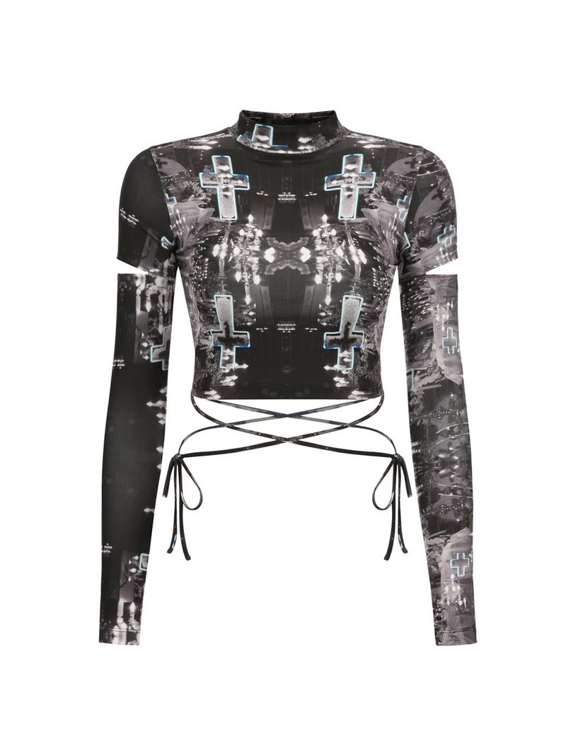 0 5 neon cross cut out top