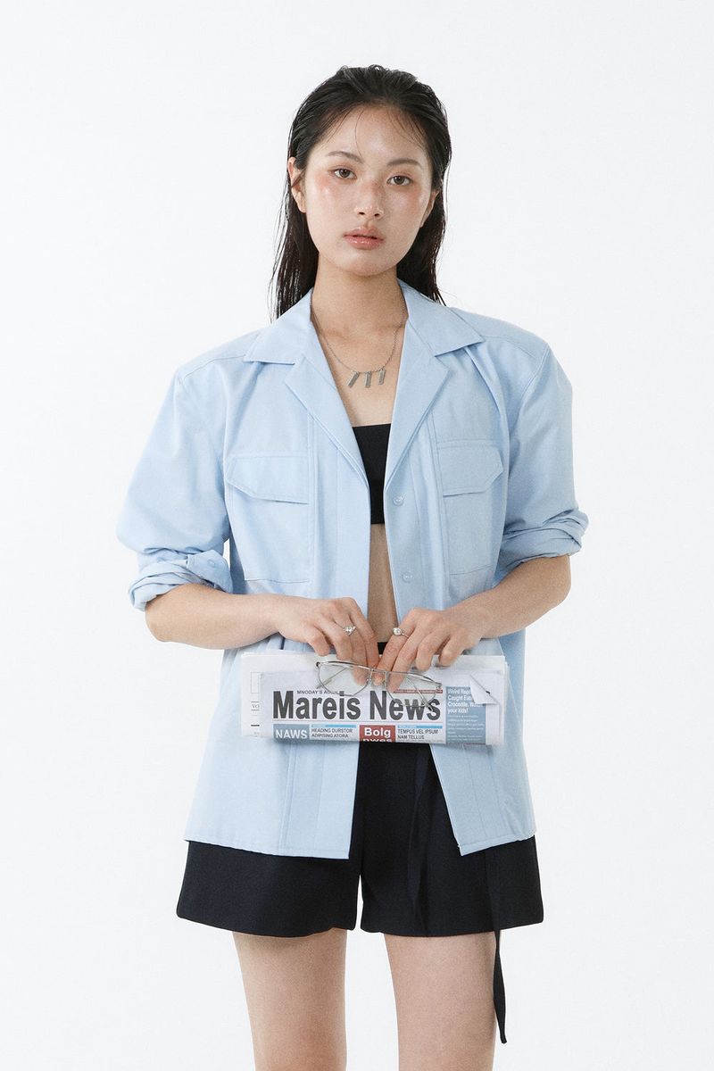 TWILL FADED SHIRT_LIGHT BLUE