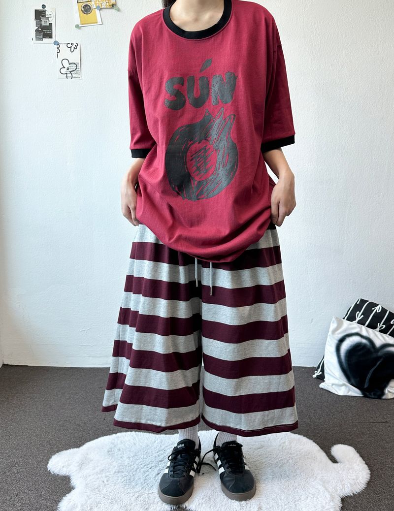 Frisening Stripe Bermuda Shorts 4color