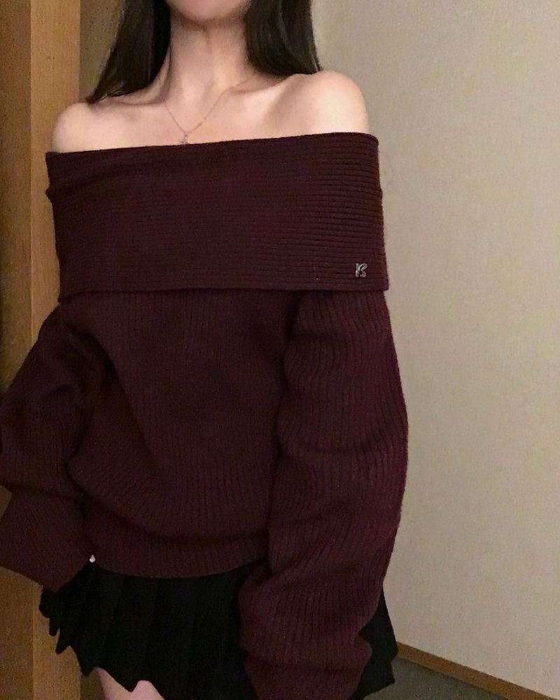 [ORIGINAL] DARE Off-Shoulder Rib Knit