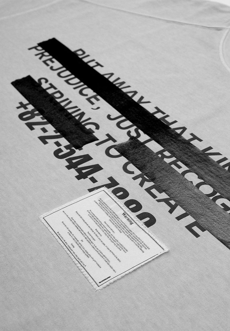 BBD Hidden Slogan Pigment Long T-Shirt (Gray)