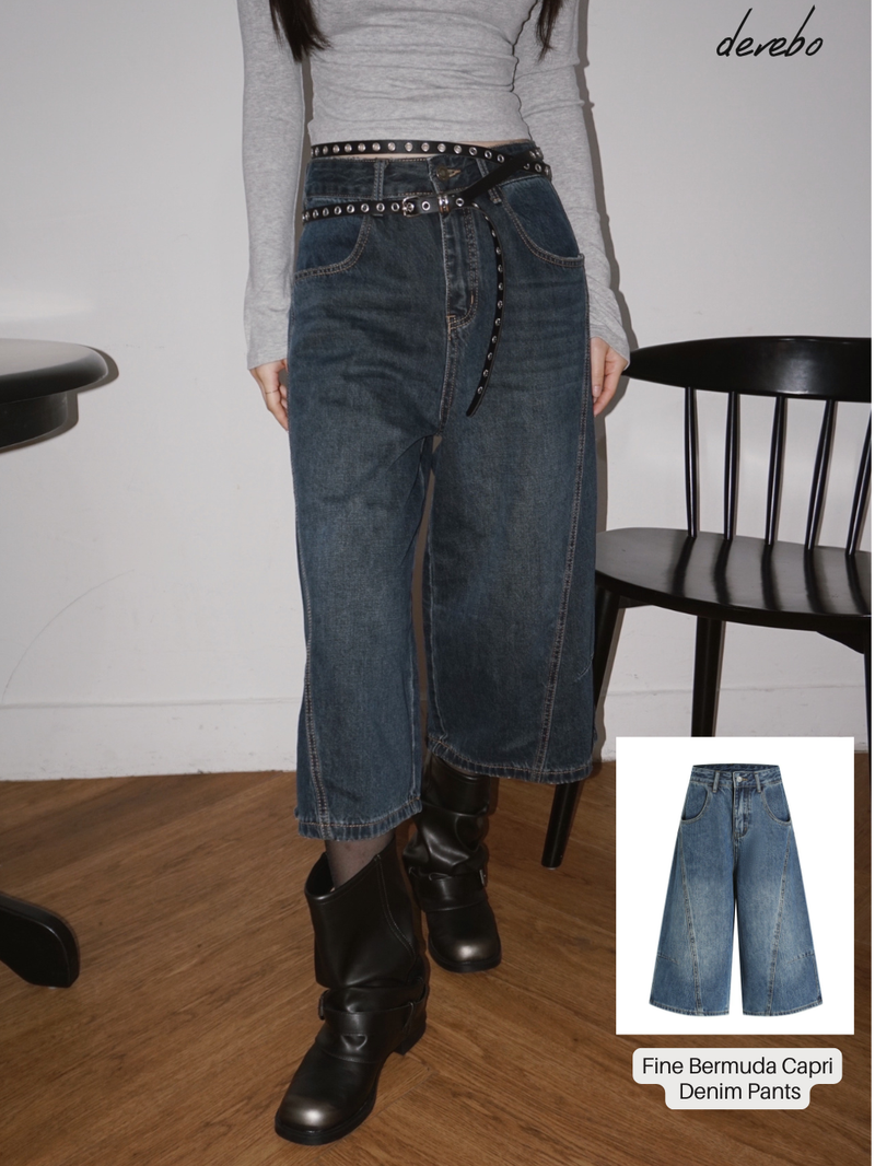 Fine Bermuda Capri Denim Pants