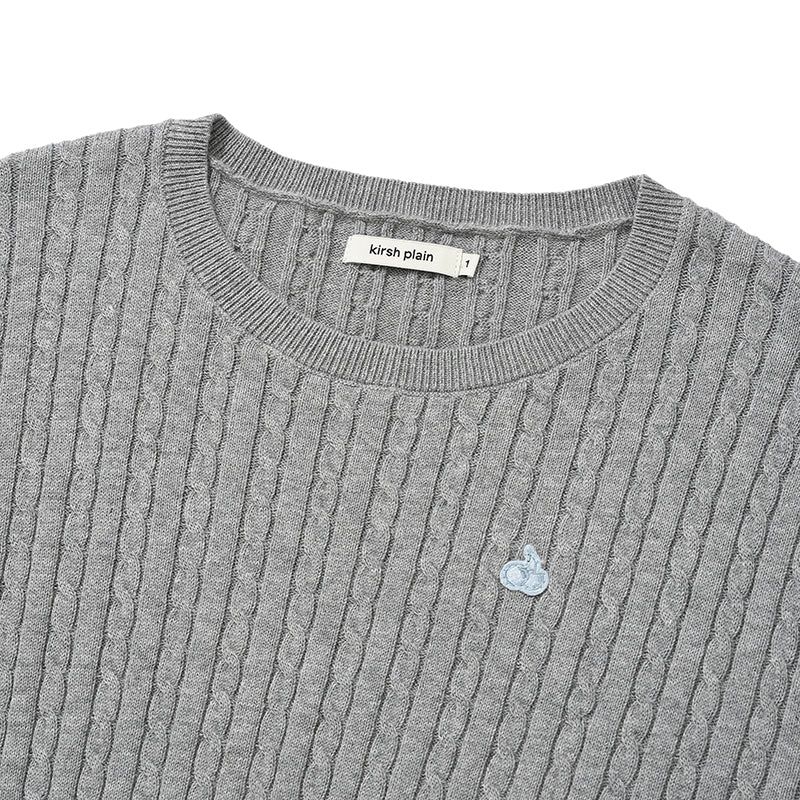 KIRSH PLAIN LINE POINT CABLE KNIT - GRAY 