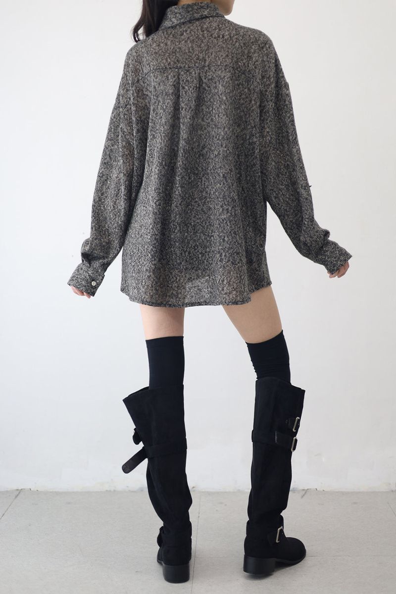 (Unisex) ブレットオーバーサイズニットシャツ