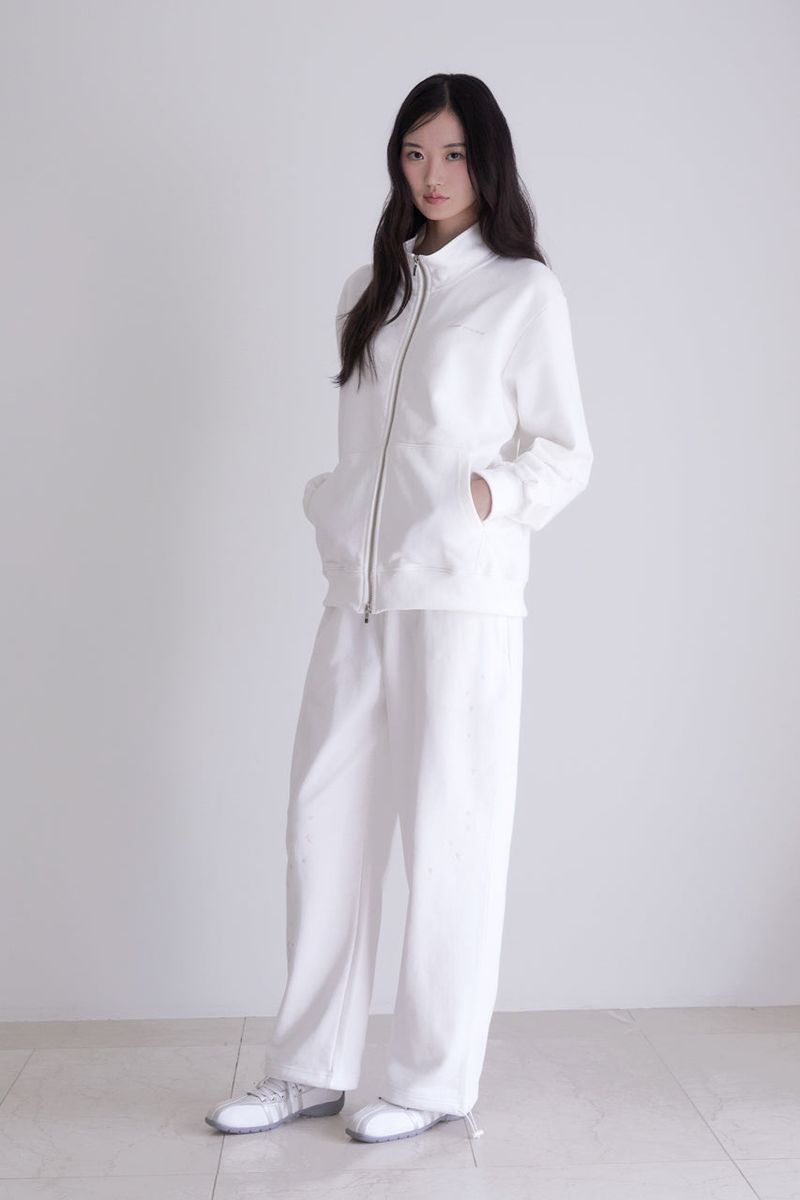 star embroidered two-way sweatpants (IVORY)
