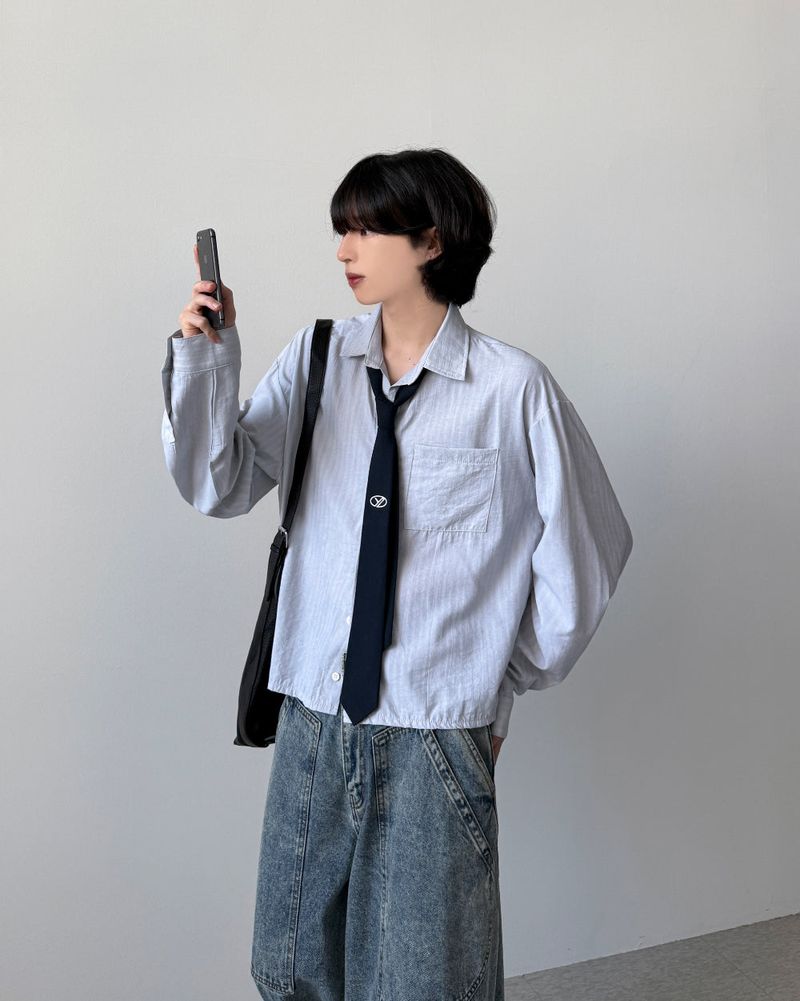 Brill Stripe Crop Shirt