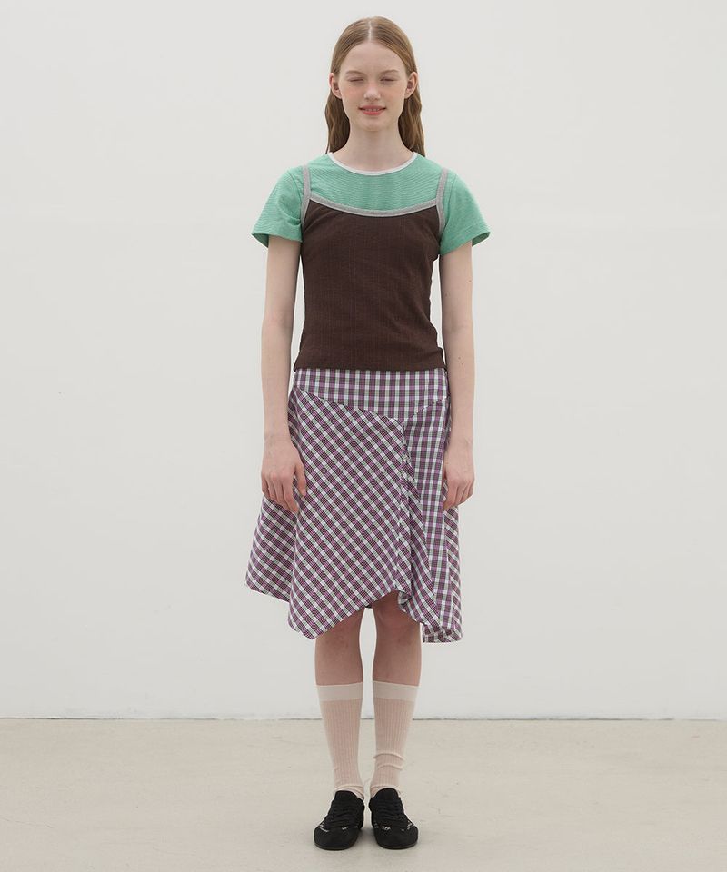 Two-tone Striped T-shirt - Green