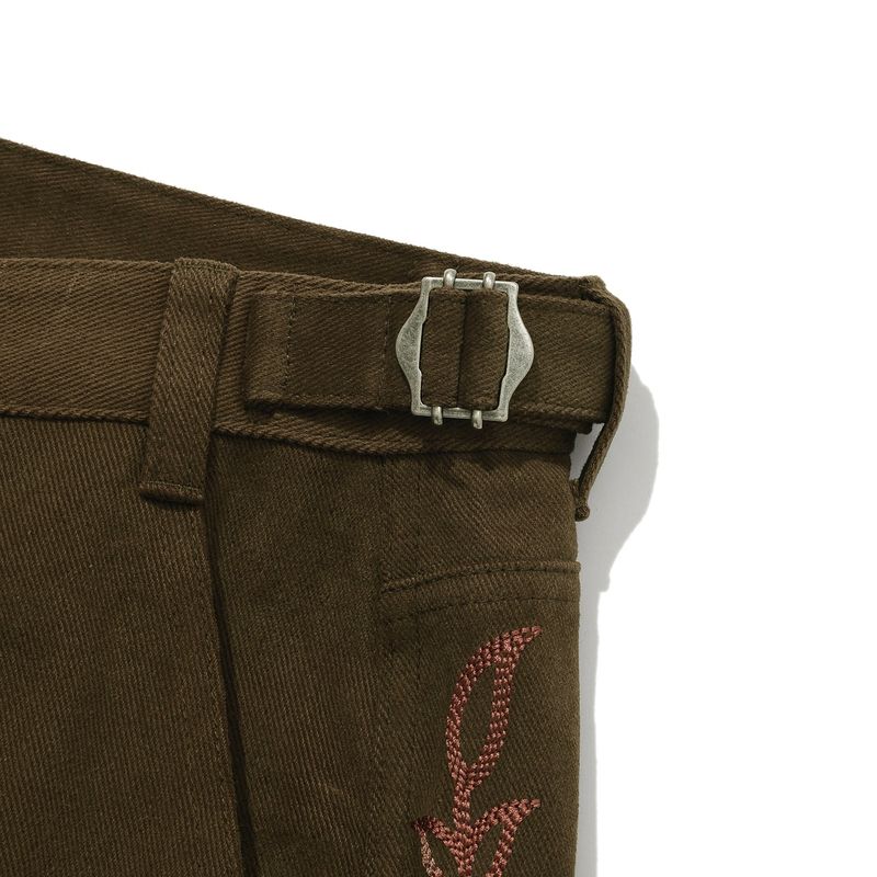 Western boots cut work pants / Khaki