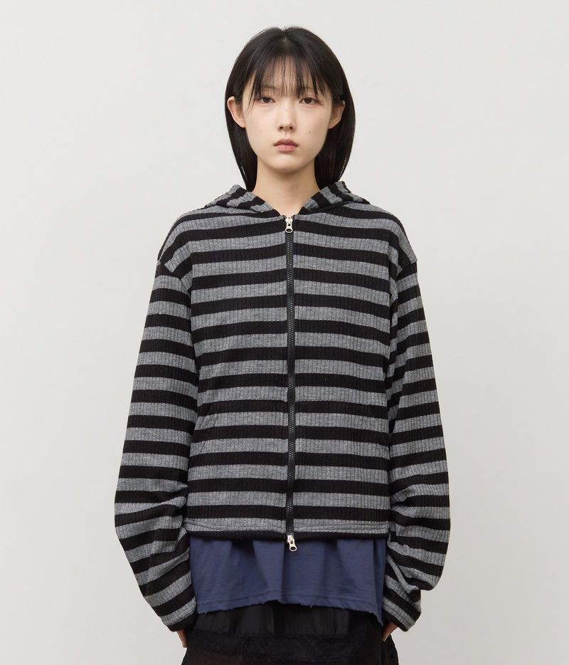 HIFIFNK(ハイファイファンク)の「Ocean Striped Warmer Zip Hoodie(Tops)」