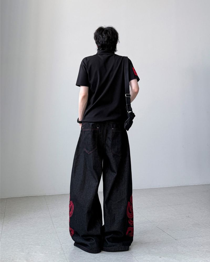 Serpent Black Wide Denim