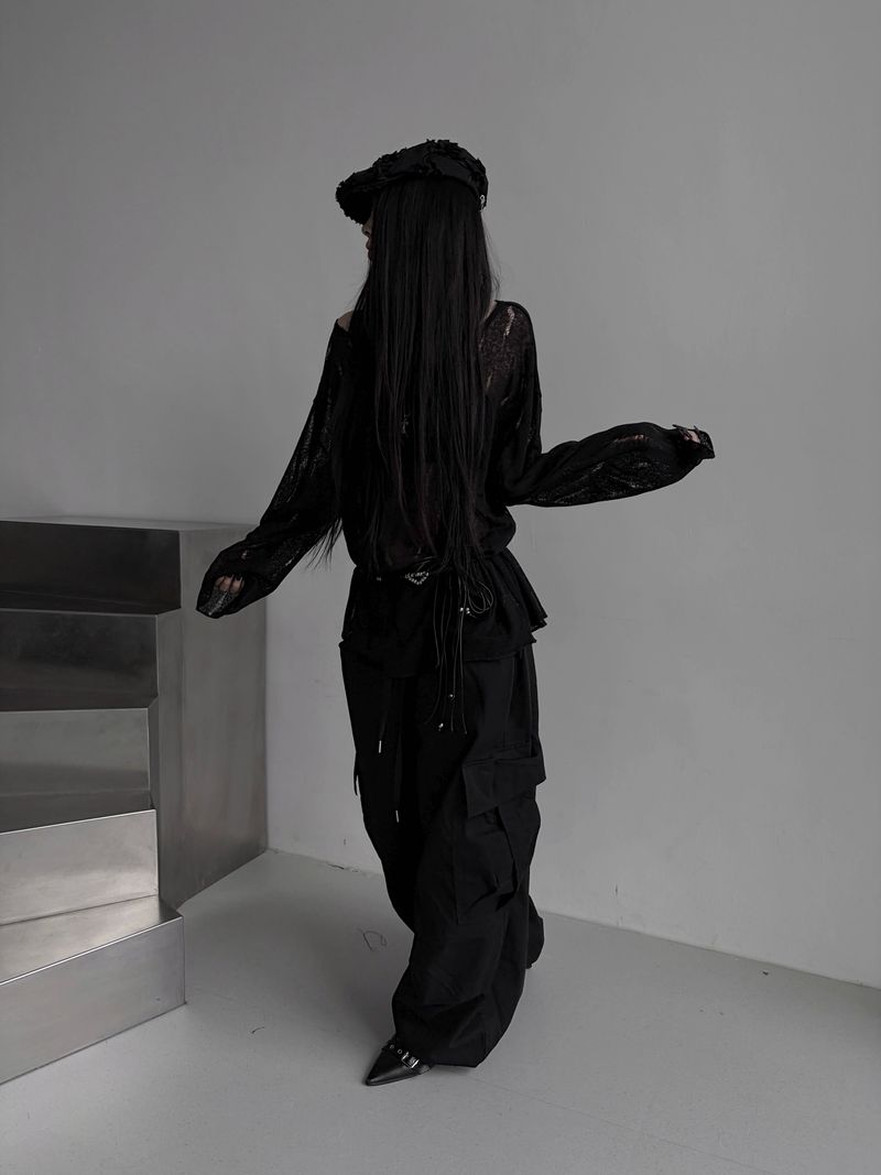 destroyed see-through knit (2color)