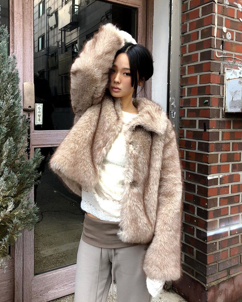 セビンカラーツートーンファージャケット