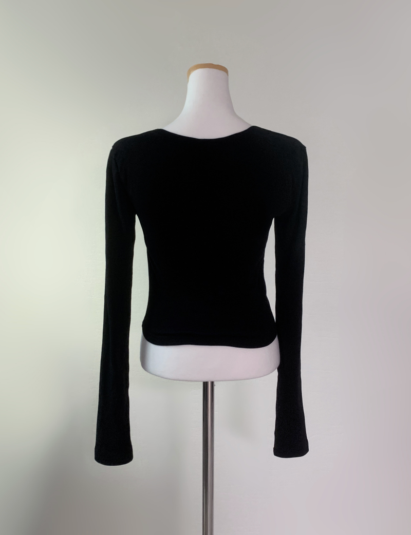 Venela Ribbon Square Top (black)