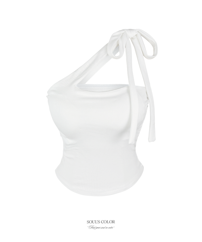 Elia tie ribbon slim top (2color)