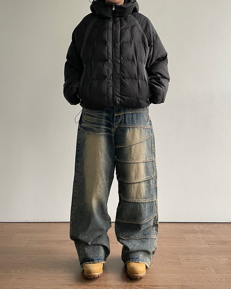 Unbalanced Cutting Denim Pants