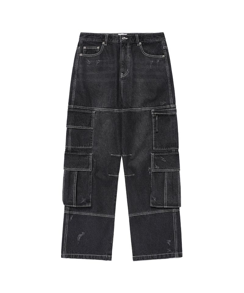 cavish（カビシ）の「WASHED DENIM CARGO PANTS BLACK(CV2EFUD111A)（Pants）」