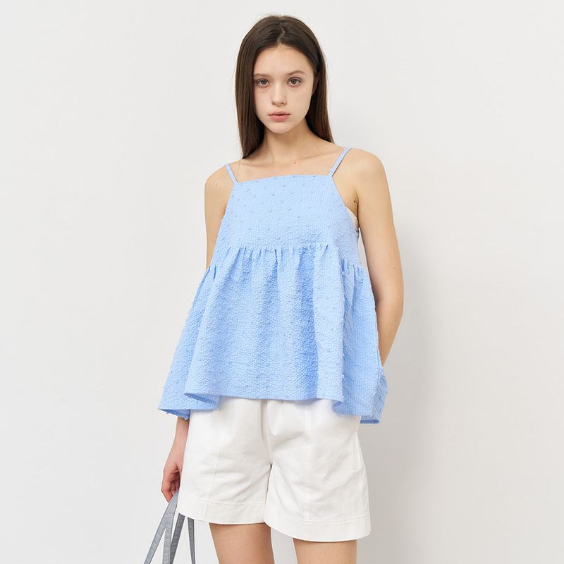 GENERAL IDEA（ジェネラルアイディア）の「WOMAN ダブルリボンペプラムキャミソールビスチェ [BLUE]（Tops）」