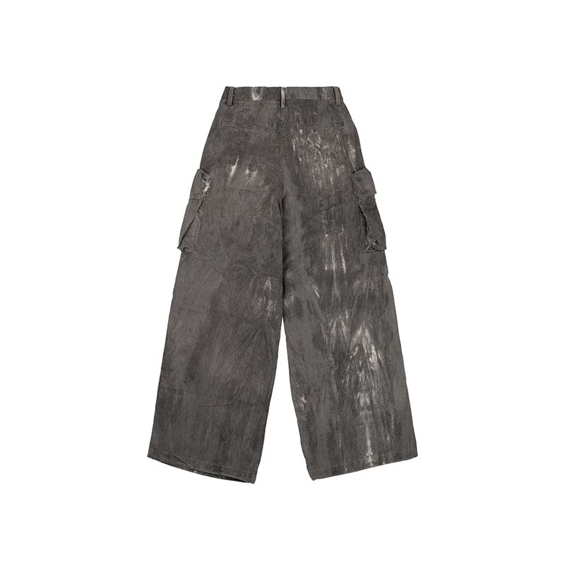Tie Dye Wide Jogger Pants (GRAY)