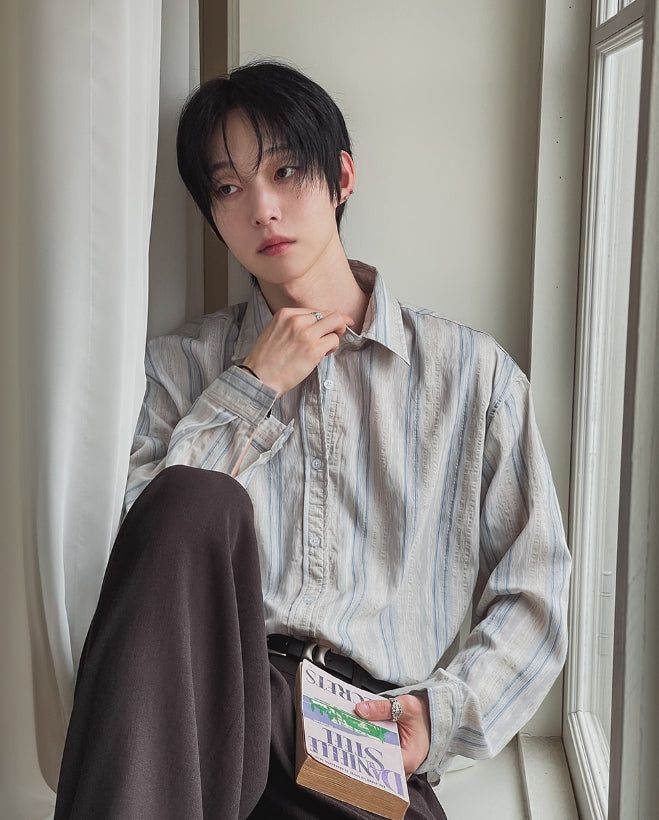 Senel Striped Over Fit Long Sleeve Shirt