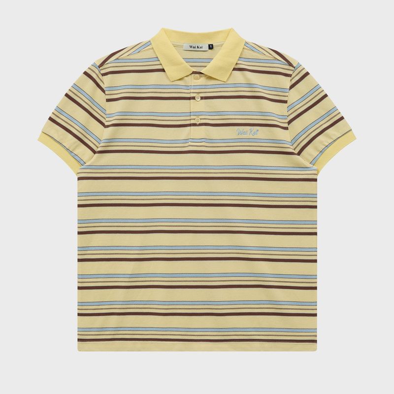 Stripe Logo Pique Half T-shirt
